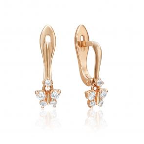 Золотые серьги Platina с фианитом 02-3414-00-401-1110-03 фото