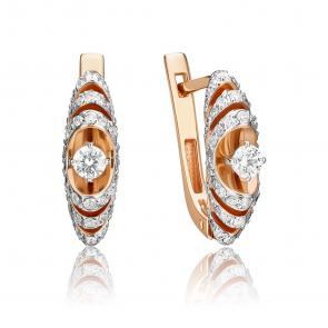 Серьги из комбинированного золота Platina с бриллиантом 02-3446-00-101-1111-30 фото