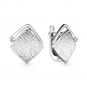 Серебряные серьги АЛЬКОР с бриллиантом 02-3481/000Б-00 фото