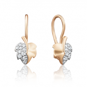 Золотые серьги Platina с фианитом 02-3493-00-401-1110-03 фото