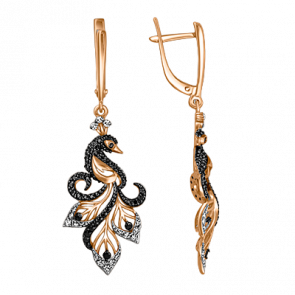 Золотые серьги Platina с фианитом 02-3499-00-403-1110-52 фото