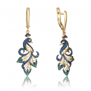 Серьги из лимонного золота Platina с фианитом 02-3499-01-404-1130-53 фото