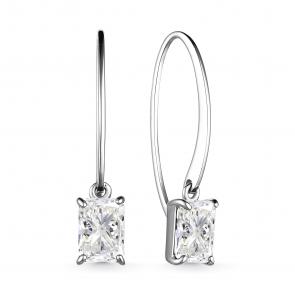 Серебряные серьги АЛЬКОР с горным хрусталём 02-3512/00ГХ-00 фото