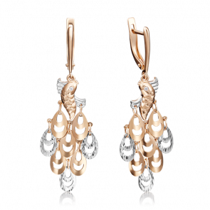 Золотые серьги Platina с фианитом 02-3579-00-401-1110-03 фото