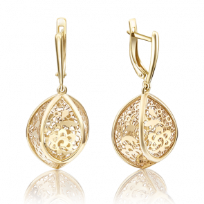 Серьги из лимонного золота Platina 02-3587-00-000-1130-48 фото