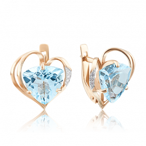 Золотые серьги Platina с топазом и фианитом 02-3600-00-207-1110-46 фото