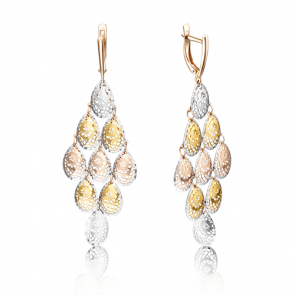 Серьги из комбинированного золота Platina 02-3629-00-000-1140-48 фото