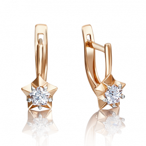 Золотые серьги Platina с фианитом 02-3636-00-501-1110-38 фото