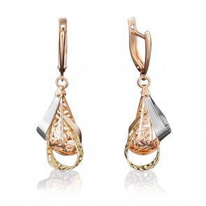 Серьги из комбинированного золота Platina 02-3644-00-000-1140-48 фото