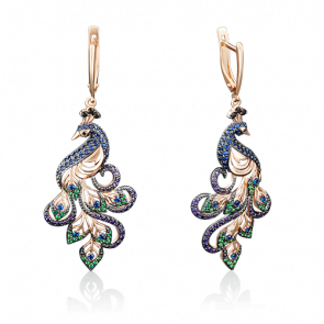 Золотые серьги Platina с фианитом 02-3649-01-404-1110-52 фото