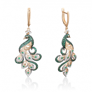 Золотые серьги Platina с фианитом 02-3649-02-404-1110-52 фото