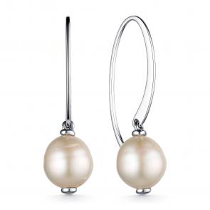 Серебряные серьги АЛЬКОР с жемчугом 02-3658/00ЖБ-00 фото