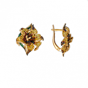 Золотые серьги Platina с фианитом 02-3680-01-404-1110-53 фото