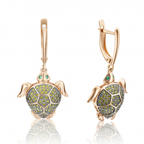 Золотые серьги Platina с фианитом 02-3682-00-404-1110-52 фото