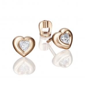 Золотые серьги Platina с фианитом 02-3685-00-501-1110-38 фото