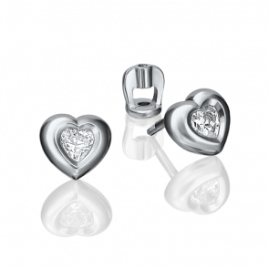 Серьги из белого золота Platina с фианитом 02-3685-00-501-1120-38 фото
