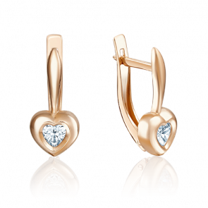 Золотые серьги Platina с фианитом 02-3686-00-501-1110-38 фото