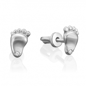 Серьги из белого золота Platina с фианитом 02-3694-00-401-1120-03 фото