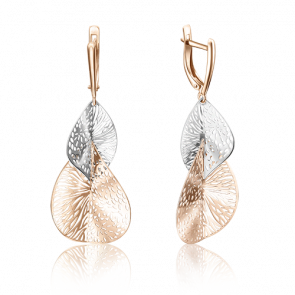 Серьги из комбинированного золота Platina 02-3715-00-000-1111-65 фото