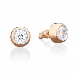 Золотые серьги Platina с фианитом 02-3726-00-501-1110-38 фото