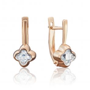 Золотые серьги Platina с фианитом 02-3727-00-501-1110-38 фото