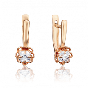 Золотые серьги Platina с фианитом 02-3729-00-501-1110-38 фото