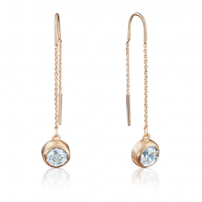 Золотые серьги Platina с фианитом 02-3734-00-501-1110-38 фото