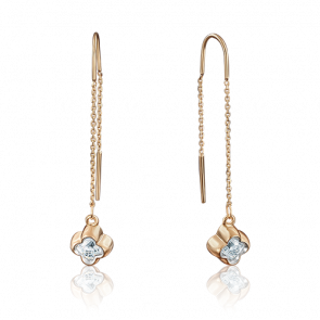 Золотые серьги Platina с фианитом 02-3735-00-501-1110-38 фото