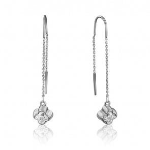 Серьги из белого золота Platina с фианитом 02-3735-00-501-1120-38 фото
