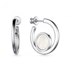 Серебряные серьги АЛЬКОР с перламутром 02-3735/00ПБ-00 фото