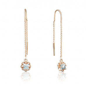 Золотые серьги Platina с фианитом 02-3736-00-501-1110-38 фото