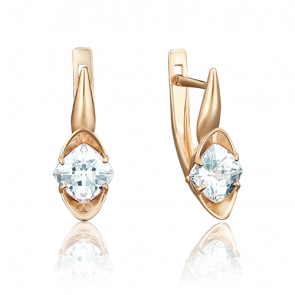 Золотые серьги Platina с фианитом 02-3738-00-501-1110-38 фото