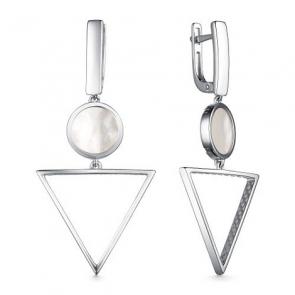 Серебряные серьги АЛЬКОР с перламутром 02-3739/00ПБ-00 фото