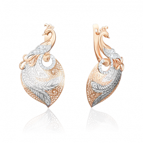 Золотые серьги Platina с фианитом 02-3744-00-401-1110-48 фото