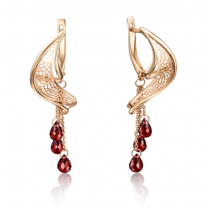 Золотые серьги Platina с гранатом 02-3752-00-204-1110-46 фото