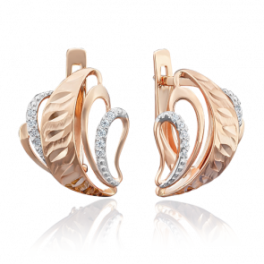 Золотые серьги Platina с фианитом 02-3761-00-401-1110-23 фото