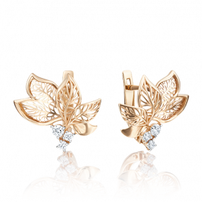 Золотые серьги Platina с фианитом 02-3764-00-401-1110-65 фото