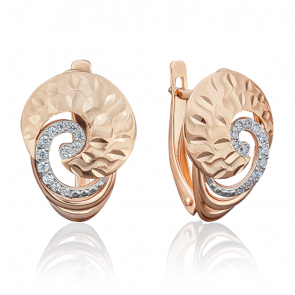 Золотые серьги Platina с фианитом 02-3772-00-401-1110-23 фото