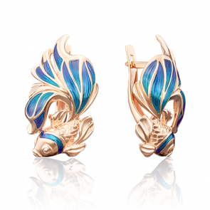 Золотые серьги Platina с витражной эмалью 02-3779-00-000-1110-25 фото