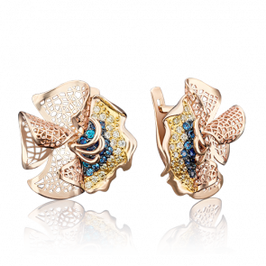 Золотые серьги Platina с фианитом 02-3784-00-404-1110-65 фото