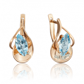 Золотые серьги Platina с топазом 02-3791-00-201-1110-46 фото
