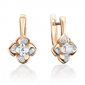 Золотые серьги Platina с фианитом 02-3804-00-501-1110-38 фото