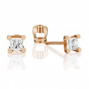 Золотые серьги Platina с фианитом 02-3821-00-401-1110 фото