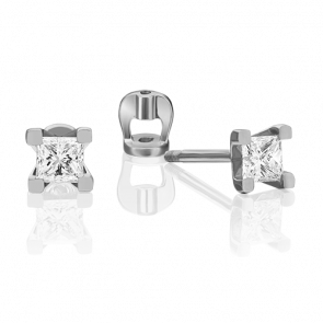 Серьги из белого золота Platina с фианитом 02-3821-00-401-1120 фото