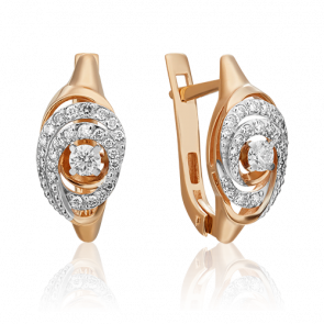 Золотые серьги Platina с бриллиантом 02-3829-00-101-1110-30 фото