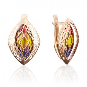Золотые серьги Platina с витражной эмалью 02-3830-00-000-1110-48 фото