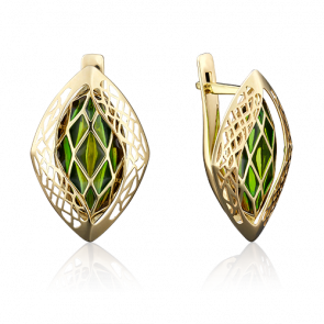 Серьги из лимонного золота Platina с эмалью 02-3830-02-000-1130-48 фото