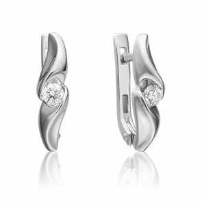 Серьги из белого золота Platina с бриллиантом 02-3836-00-101-1120-30 фото