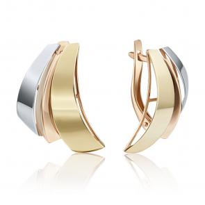 Серьги из комбинированного золота Platina 02-3840-00-000-1140-48 фото