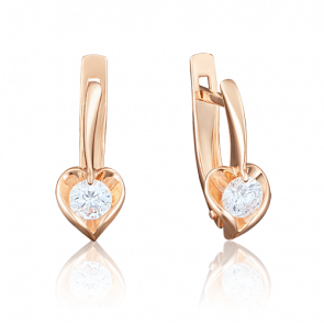 Золотые серьги Platina с бриллиантом 02-3844-00-101-1110-30 фото